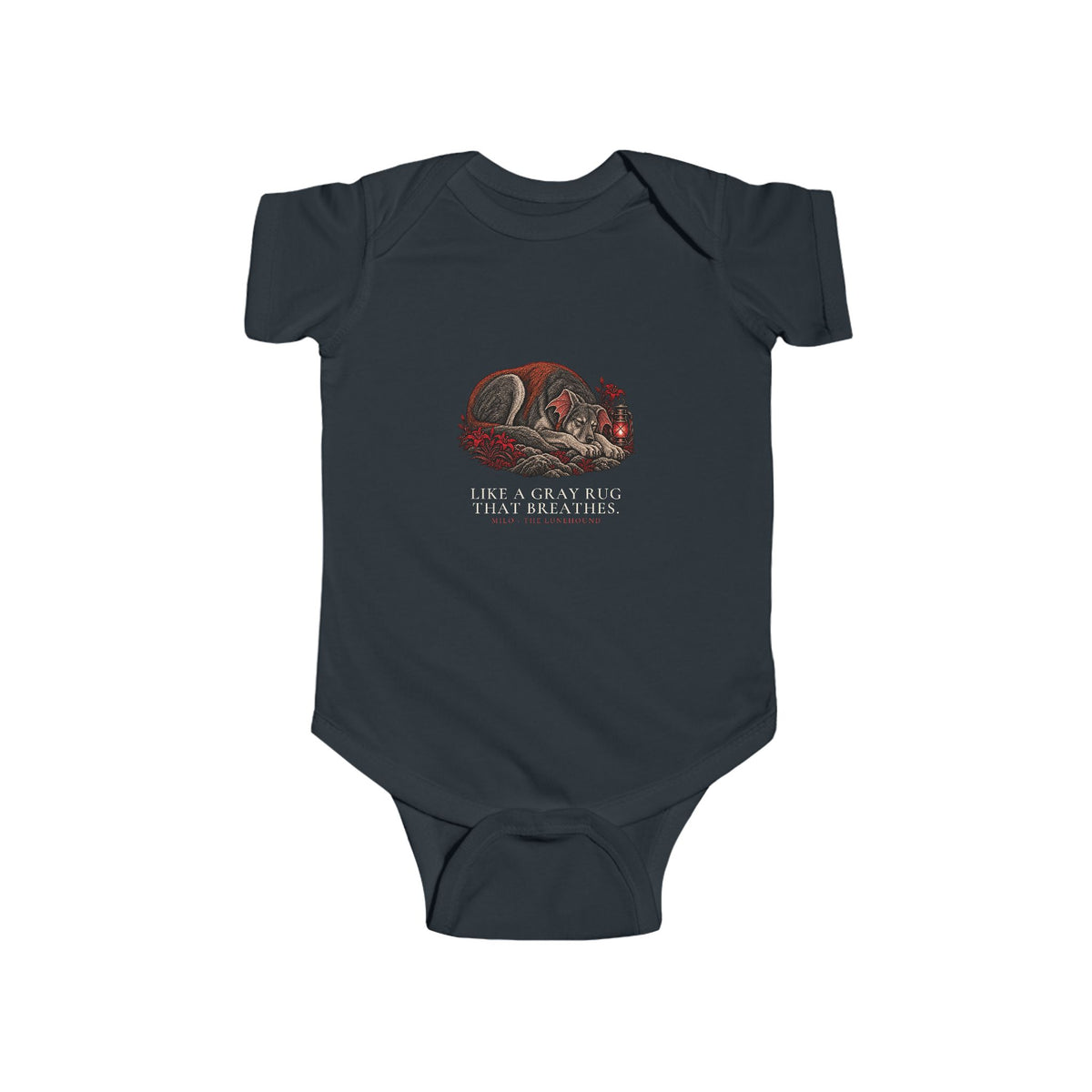Baby Milo — Gray Rug That Breathes Bodysuit