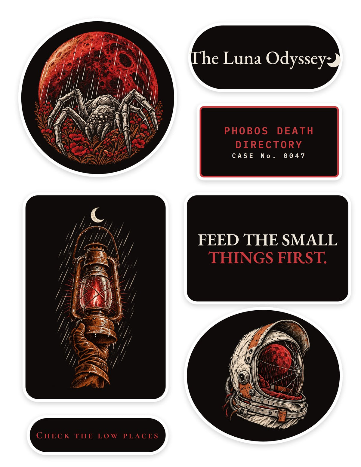 Red Moon Sticker Sheet